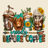 Moody Before Coffee Longhaired Cow Coffee Ladies Tee | Teevron