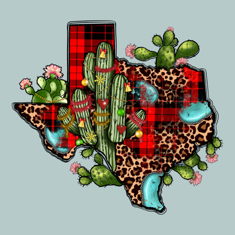Cactus Christmas Texas Map Heavy Core Tee by JahusDesignShop | Teevron