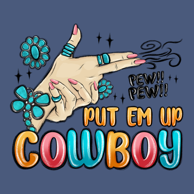 Western Turquoise Put Em Up Cowboy Vintage Hoodie by MaliasSmallBusiness | Teevron