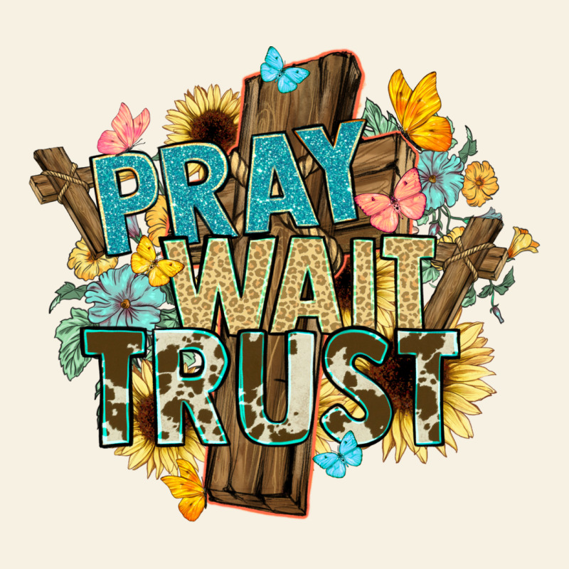 Pray Wait Trust Crosses Christian Vintage Tee by NancyCooperArtShop | Teevron