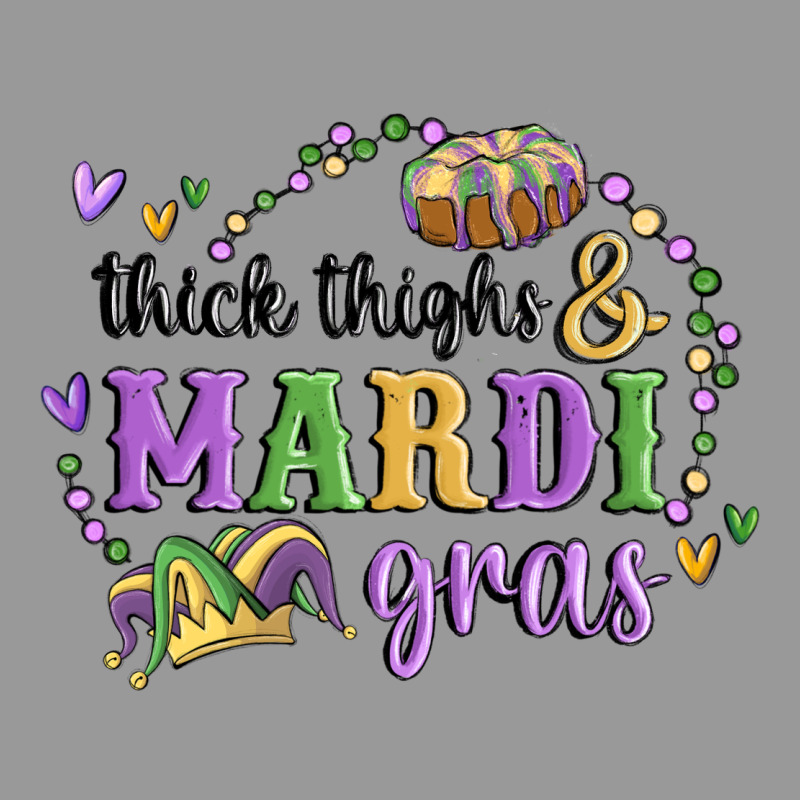 Thick Thighs Mardi Gras Vintage Hoodie by MaliasSmallBusiness | Teevron