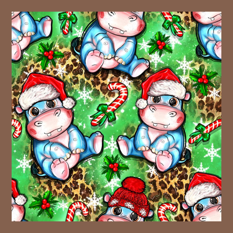 Christmas Cute Hippo Sitting Zipper Hoodie by NancyCooperArtShop | Teevron