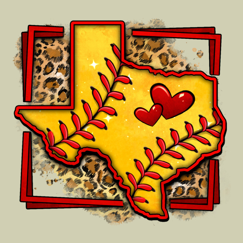 Leopard Softball Texas Map Heavy Core Tee by Jasminsmagicworld | Teevron