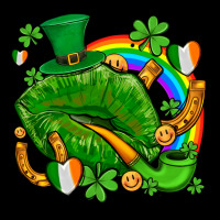 St Patricks Lips With Horseshoe Rainbow And Shamrocks Ladies Tee | Teevron