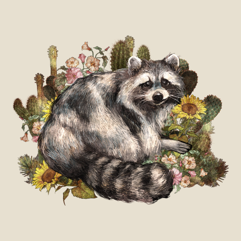 Floral Racoon Western Urban Heavy Tee by NancyCooperArtShop | Teevron