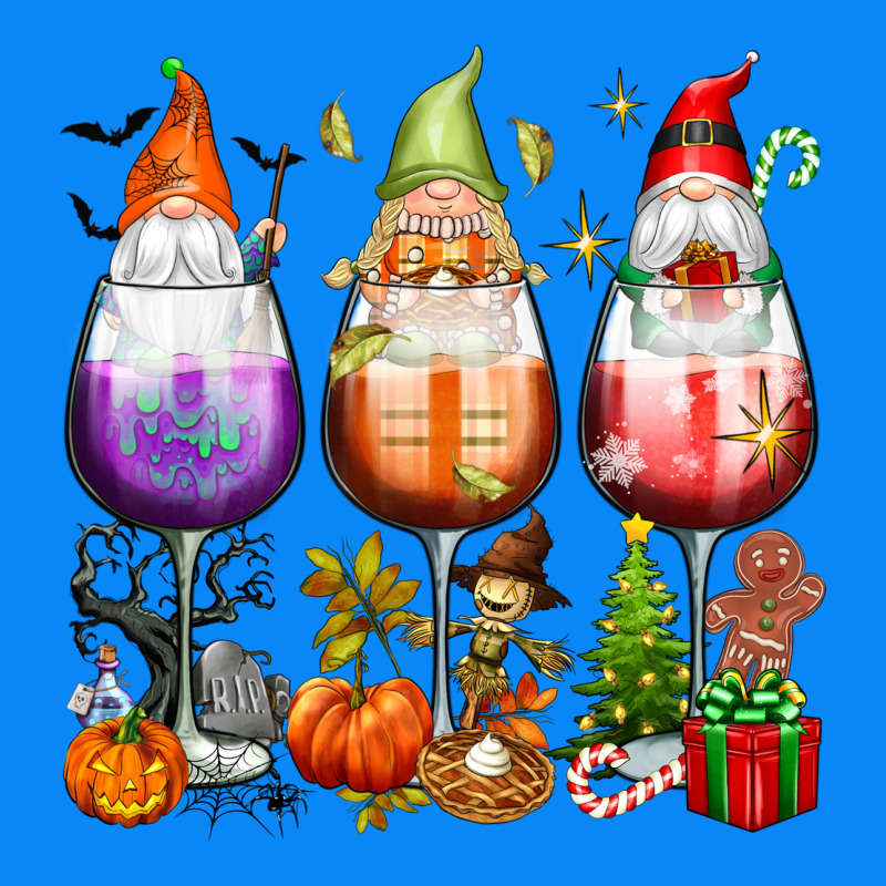 Hallothanksmas Wine Glasses And Gnomes Zipper Hoodie by texasbilliewilder | Teevron