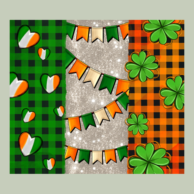 Irish Flag With Shamrocks And Heart Ladies Tee by AdoDesignShop | Teevron