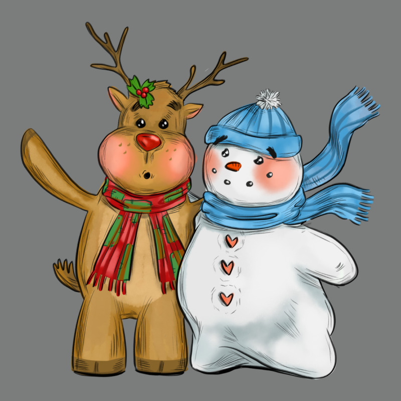 Christmas Reindeer Snowman Premium Hoodie by CowGirlArtShop | Teevron