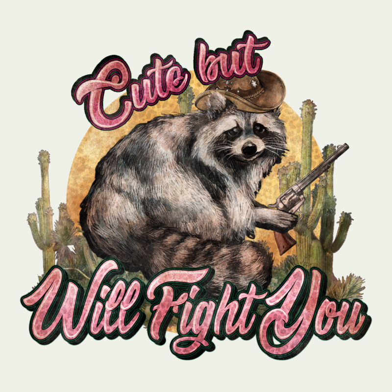 Cute But Will Fight You Racoon Western Urban Heavy Tee by NancyCooperArtShop | Teevron