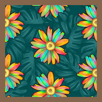Colorful Tropical Flowers Seamless Pattern Premium Tee | Teevron