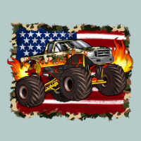 American Flag Monster Truck Heavy Core Tee | Teevron