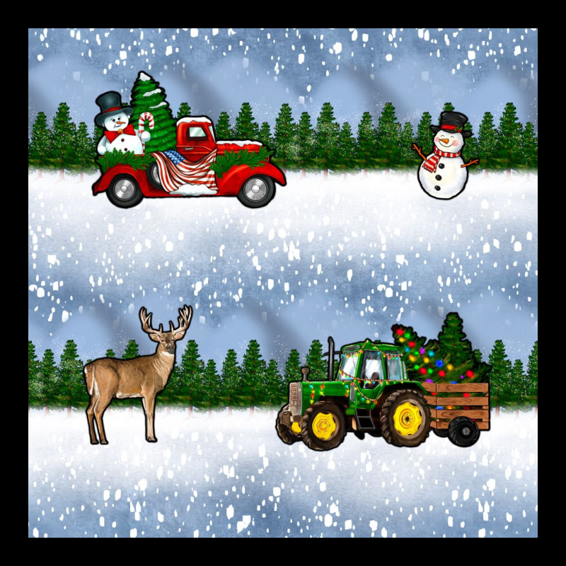 Christmas Snow Truck Seamless Pattern Ladies Tee by BundleAndBundleShop | Teevron