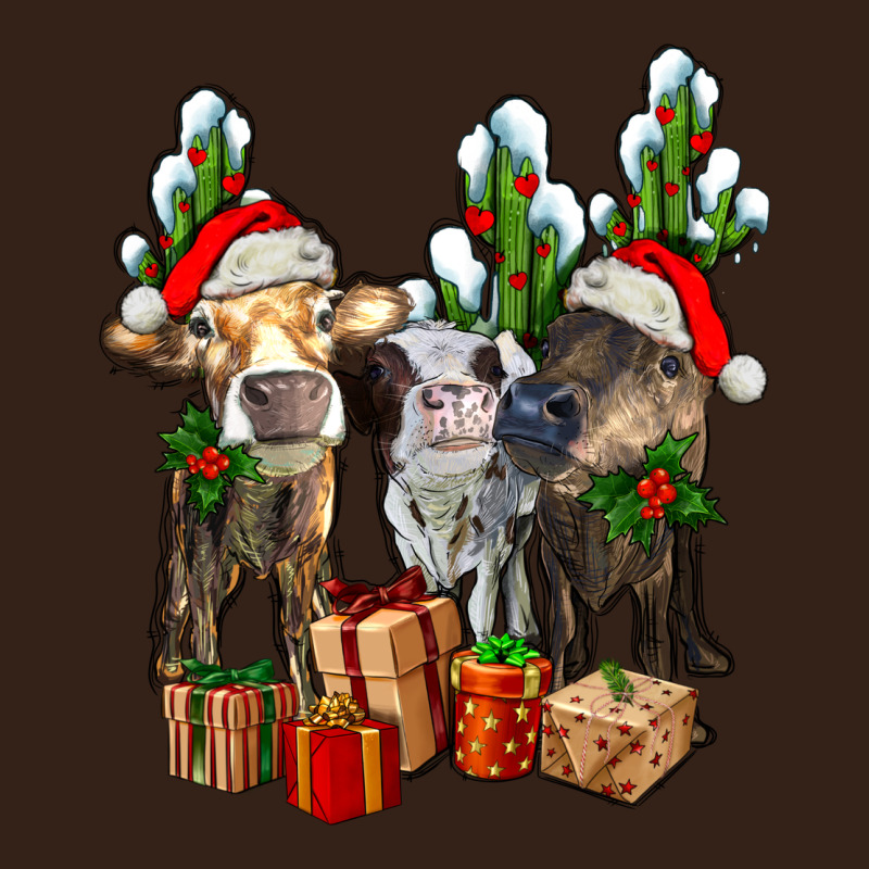 Western Christmas Cows And Cactuses Heavy Core Tee by AdoDesignShop | Teevron
