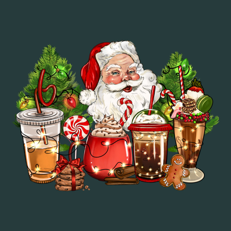 Christmas Santa Coffee Cups Premium Hoodie by CowGirlArtShop | Teevron