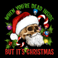 When You're Dead Inside But It's Christmas Hippie Skeleton Santa Ladies Tee | Teevron
