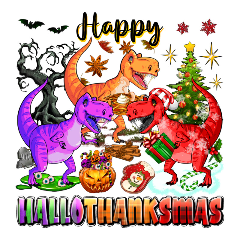 Happy Hallothanksmas Dinosaur Zipper Hoodie by texasbilliewilder | Teevron