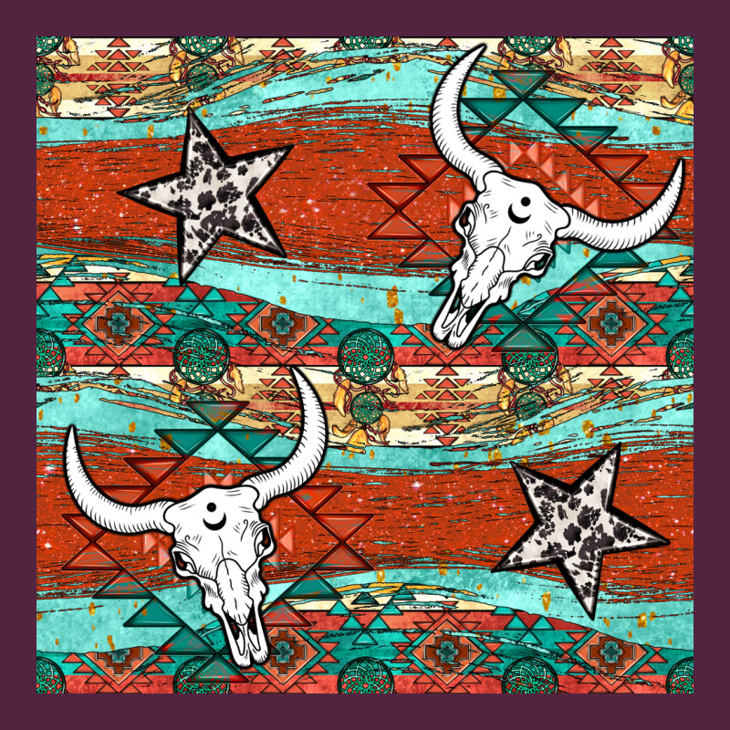 Western Aztec Bull Skull Stars Seamless Pattern Urban Hoodie by BundleAndBundleShop | Teevron