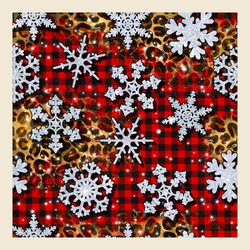 Christmas Snow Crystals With Plaid Seamless Pattern Ladies Tee by BundleAndBundleShop | Teevron