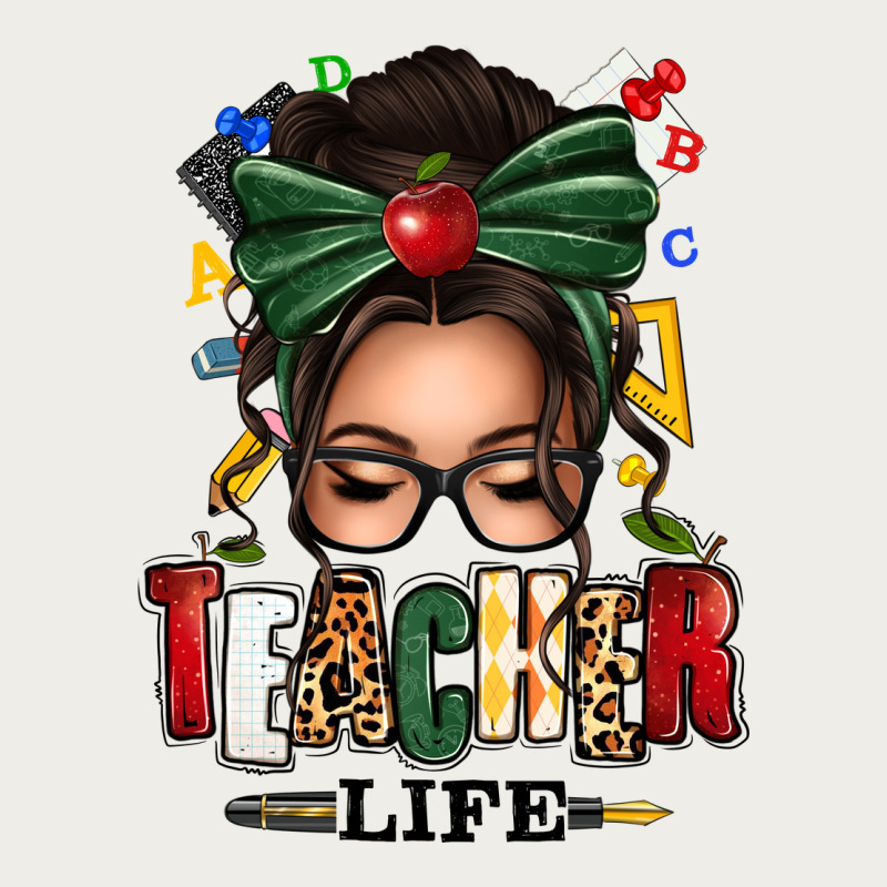 Teacher Life Afro Messy Bun Zipper Hoodie by texasbilliewilder | Teevron