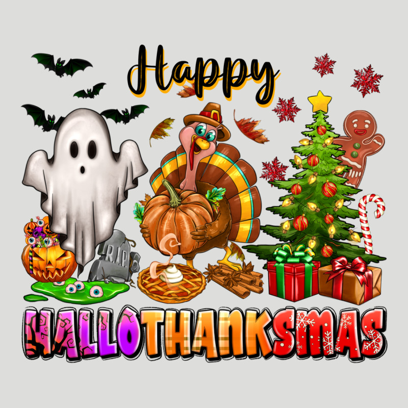Happy Hallothanksmas With Ghost Turkey And Tree Zipper Hoodie by texasbilliewilder | Teevron