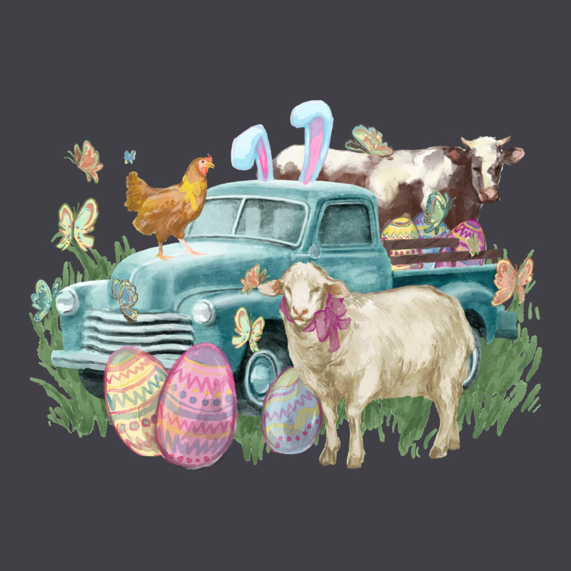 Easter Truck Farm Animals Easter Day Heavyweight Hoodie by HowdyJamesFarm | Teevron