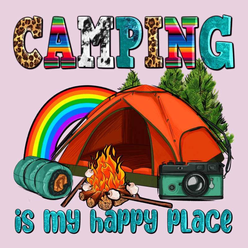 Camping Is My Happy  Place Ladies Tee by AdoDesignShop | Teevron