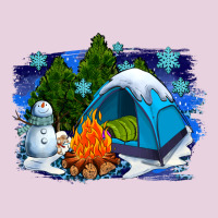 Winter Camping With Camp Fire Ladies Tee | Teevron