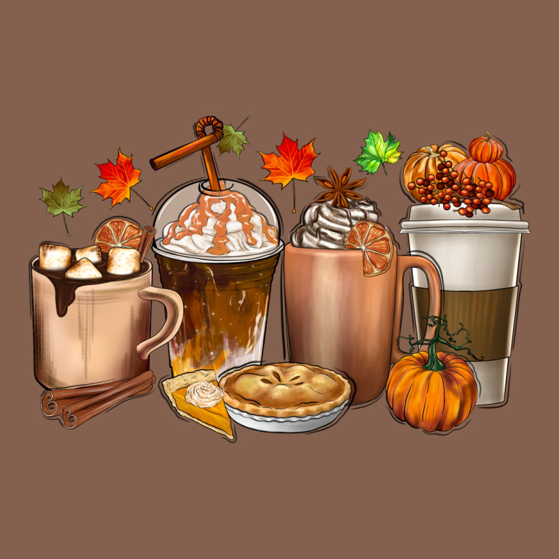 Pumpkin Spice Coffee Cups Zipper Hoodie by texasbilliewilder | Teevron