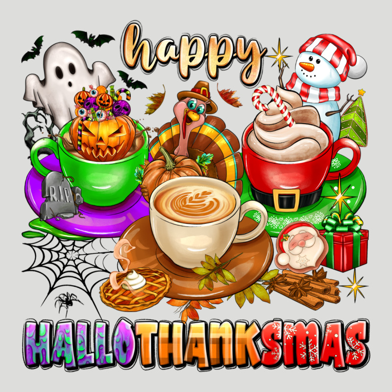 Happy Hallothanksmas Coffee Cups With Ghost Turkey Zipper Hoodie by texasbilliewilder | Teevron