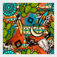 Western Cactus Aztec Seamless Pattern Urban Hoodie | Teevron