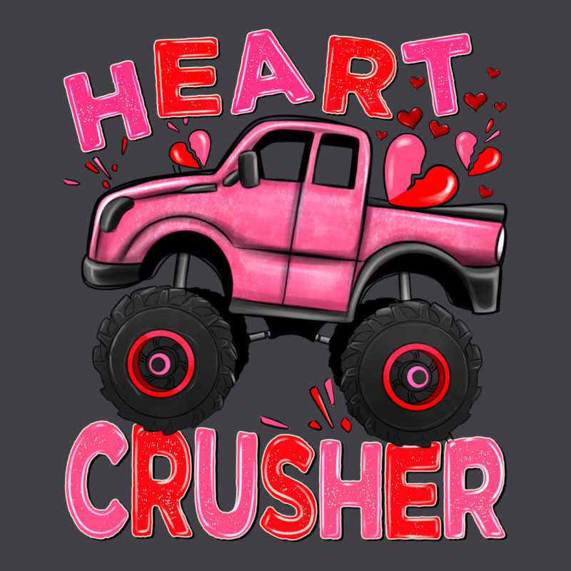 Heart Crusher Pink Monster Truck Valentine's Day Heavyweight Hoodie by HowdyJamesFarm | Teevron
