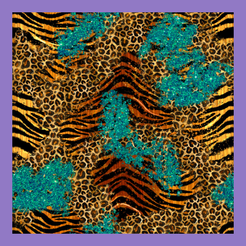 Tiger Leopard Turquoise Glitter Seamless Pattern Urban Hoodie by BundleAndBundleShop | Teevron