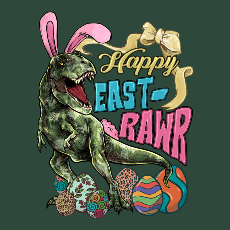 Happy Easter Day T-rex Zipper Hoodie by NancyCooperArtShop | Teevron