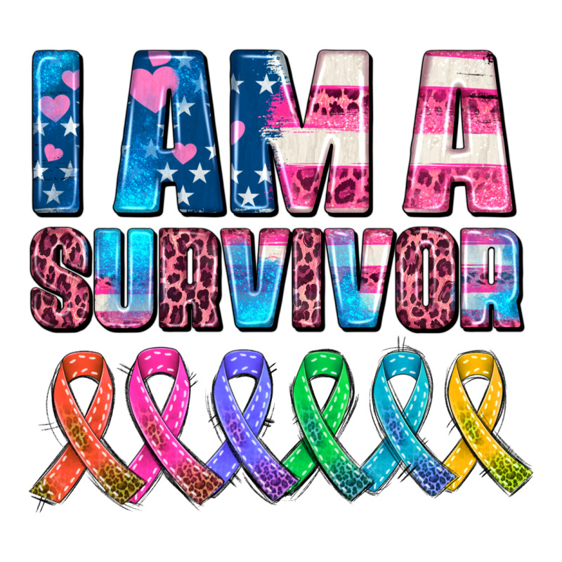 I Am A Survivor With All Cancer Ribbons Premium Tee by AdoDesignShop | Teevron