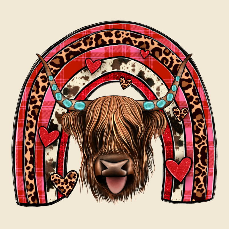 Valentines Highland Cow Rainbow Ladies Tee by JahusDesignShop | Teevron