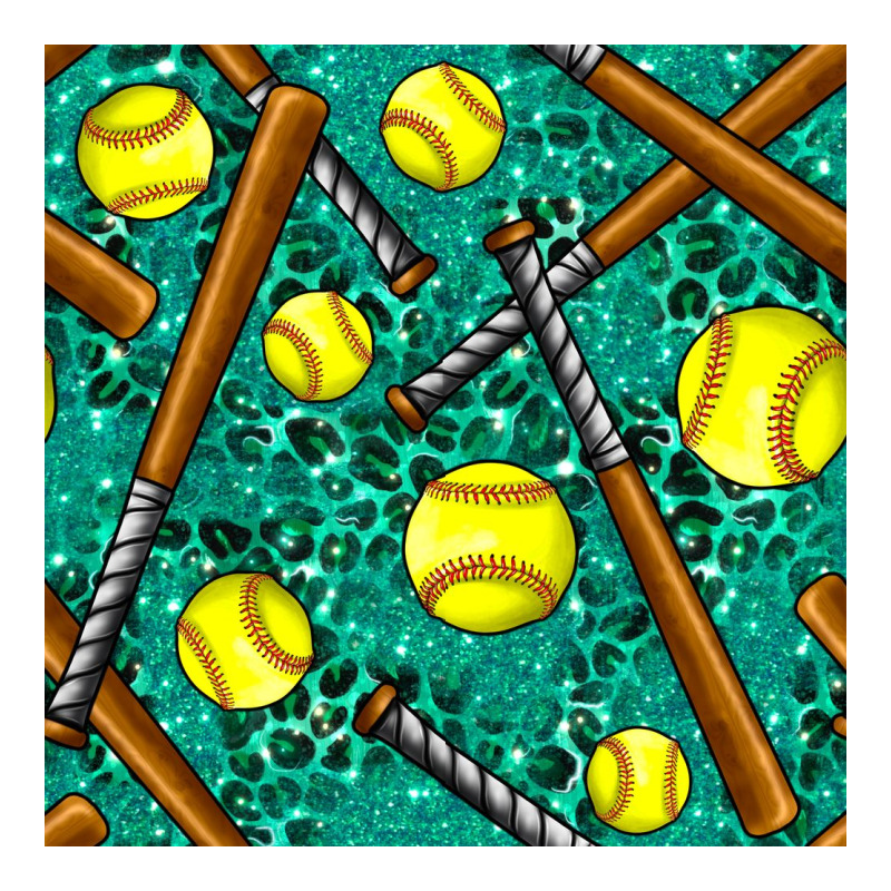 Softball Bat With Leopard And Glitter Seamless Pattern Long Sleeve Tee by BundleAndBundleShop | Teevron