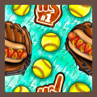 Softball Glove And Hotdog Seamless Pattern Long Sleeve Tee | Teevron