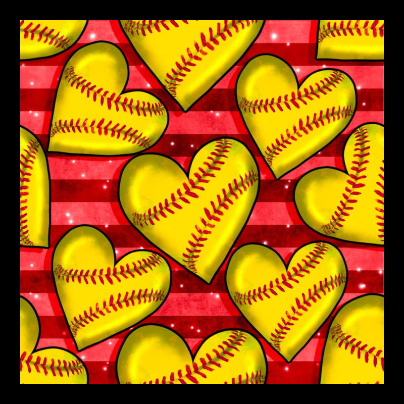 Softball Hearts Seamless Pattern Long Sleeve Tee by BundleAndBundleShop | Teevron