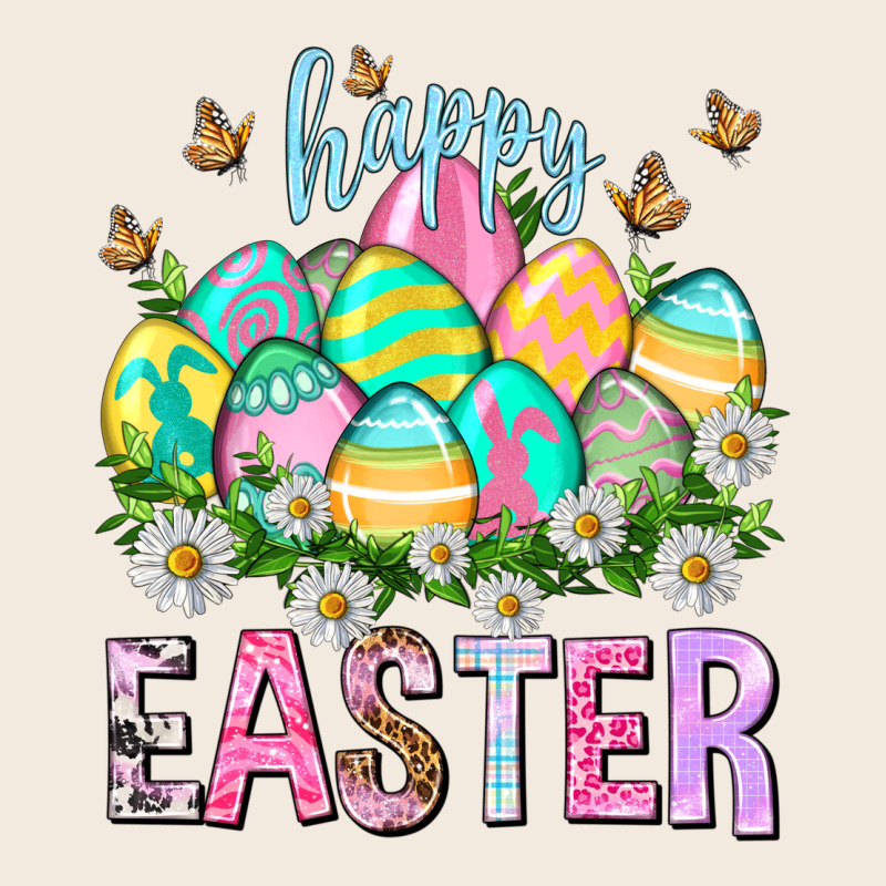 Happy Easter With Eggs Zipper Hoodie by NancyCooperArtShop | Teevron