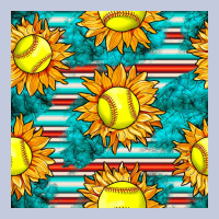 Softball Sunflowers With Serape Seamless Pattern Long Sleeve Tee | Teevron