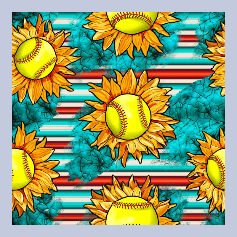 Softball Sunflowers With Serape Seamless Pattern Long Sleeve Tee by BundleAndBundleShop | Teevron