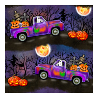 halloween spooky truck seamless pattern | Teevron