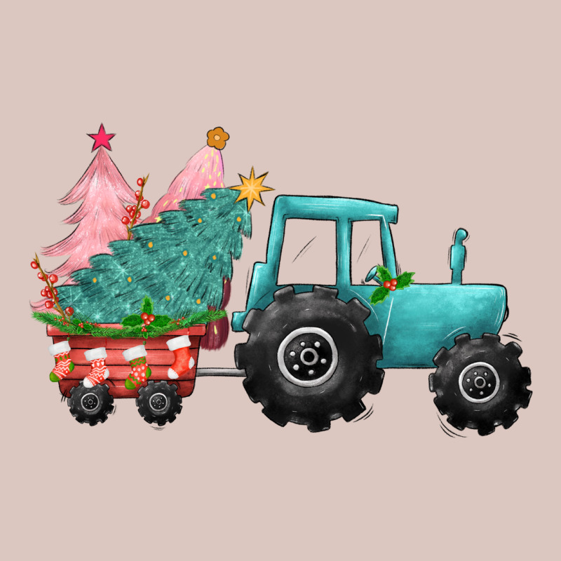 Christmas Tree Tractor Premium Hoodie by CowGirlArtShop | Teevron
