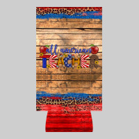 All American Teacher 12 Oz Slim Can Cooler Premium Tee | Teevron