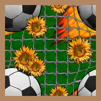 Soccer Balls And Sunflowers With Goal Nets Seamless Pattern Long Sleeve Tee | Teevron
