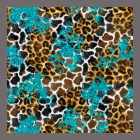Turquoise Glitter Cowhide Leopard Seamless Pattern Urban Hoodie | Teevron