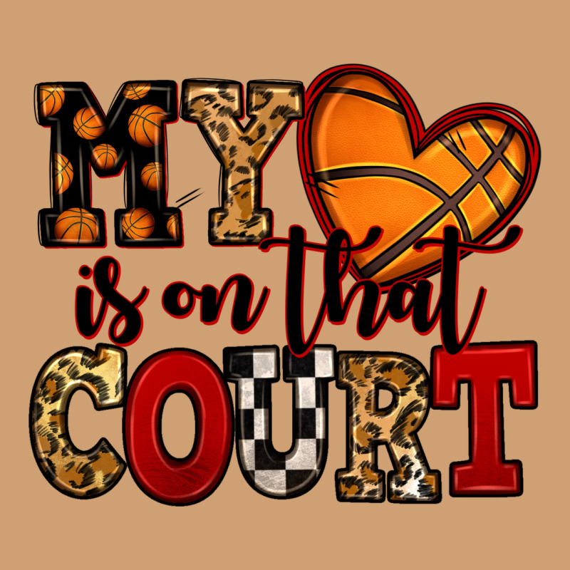My Heart Is On That Court Basketball Red And Black Vintage Tee by NancyCooperArtShop | Teevron