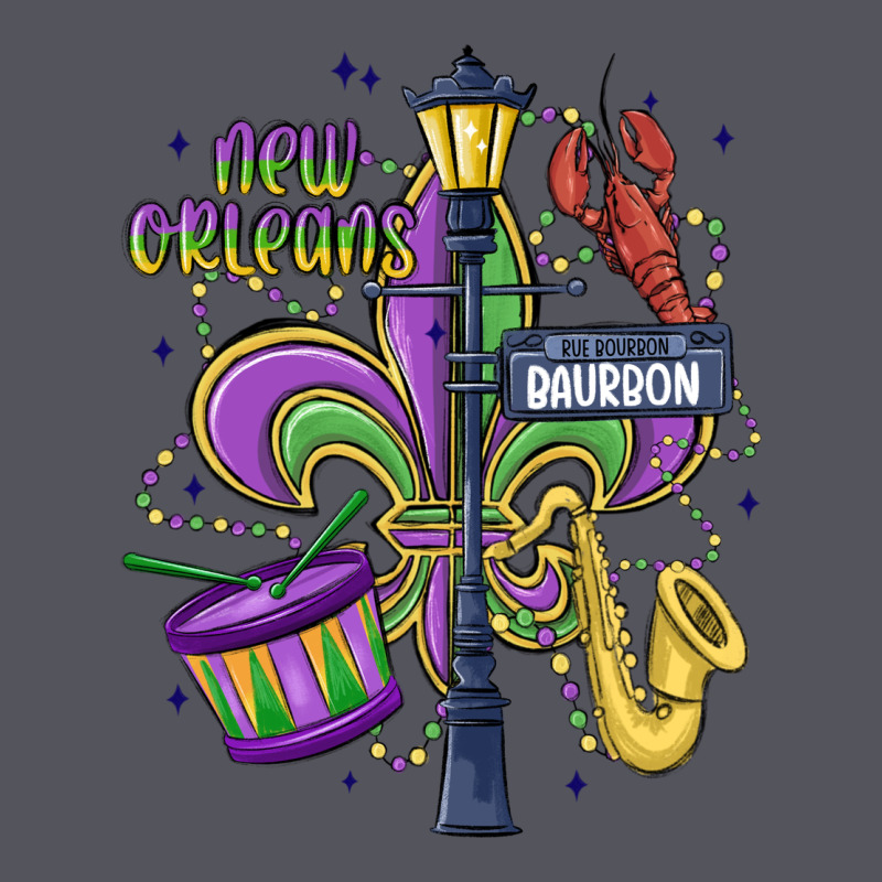 New Orleans Mardi Gras Streets Vintage Hoodie by MaliasSmallBusiness | Teevron