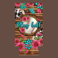 Play Ball Baseball With Pink Flowers 12 Oz Slim Can Cooler Long Sleeve Tee | Teevron
