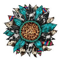 Cowhide Leopard Serape Gemstone  Sunflower Premium Tee | Teevron